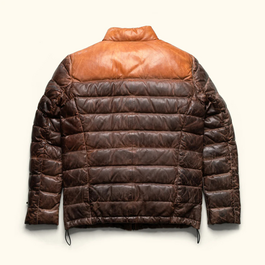 Premium Quality Men's Real Lambskin Leather Puffer Jacket For Men's