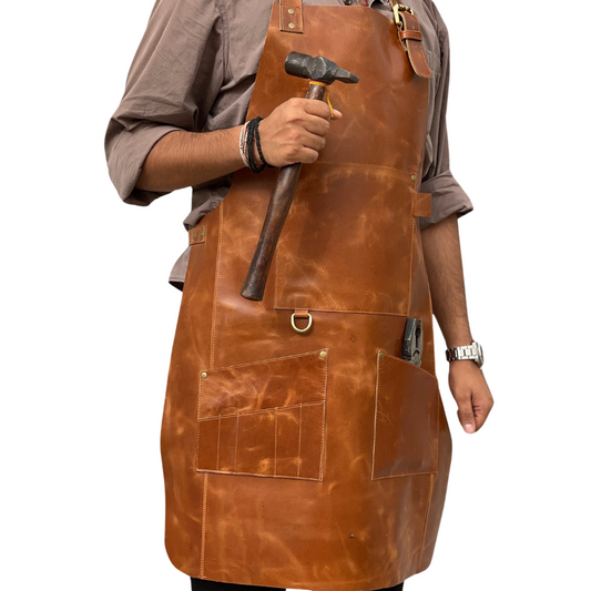 Real Leather Apron Men's  Apron woodworking Apron Made By Cowhide Crafters.