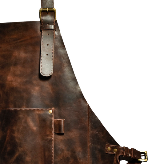 Real Lambskin Leather Apron Men's woodworking Apron Made By Cowhide Crafters.