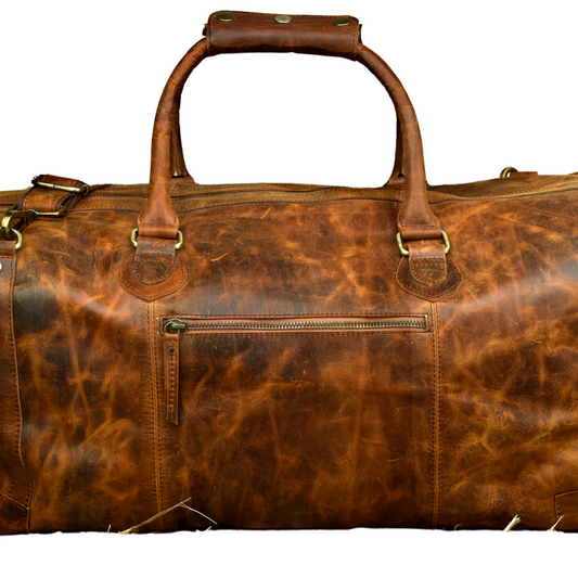 Premium Quality Crazy Horse Leather Duffel Bag For Unisex